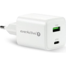 Everactive PHONE CHARGER GAN 1X US B, 1X USB-C 45W WHITE
