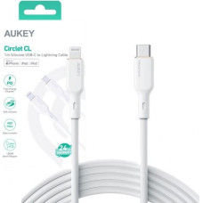 Aukey CB-SCL2 White sil con Lightning-USB C Cab