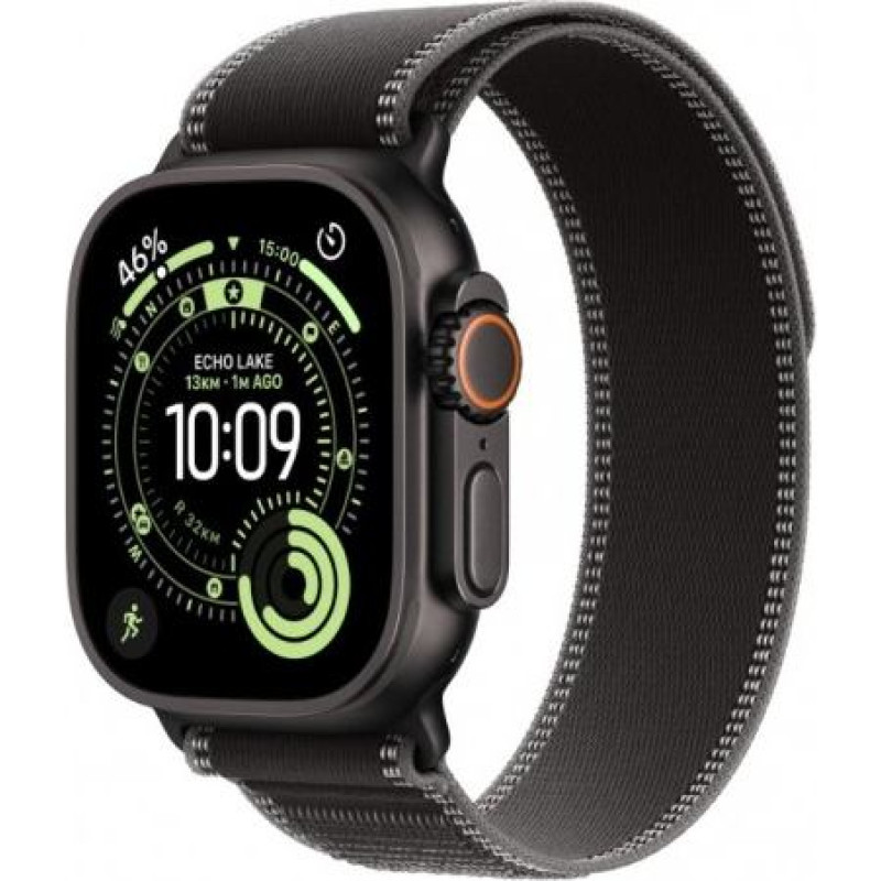Apple Watch Ultra 3 GPS + Cellular 49mm Black Titanium Case with Black/Charcoal Trail Loop - M/L