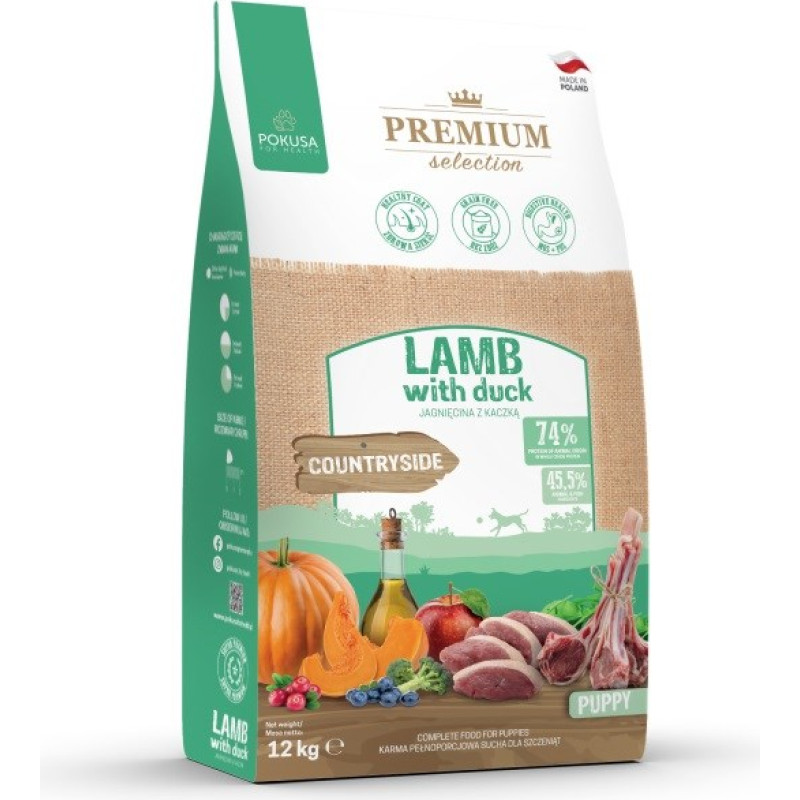 Pokusa Premium Selection Puppy Lamb with duck - dry dog food - 12kg
