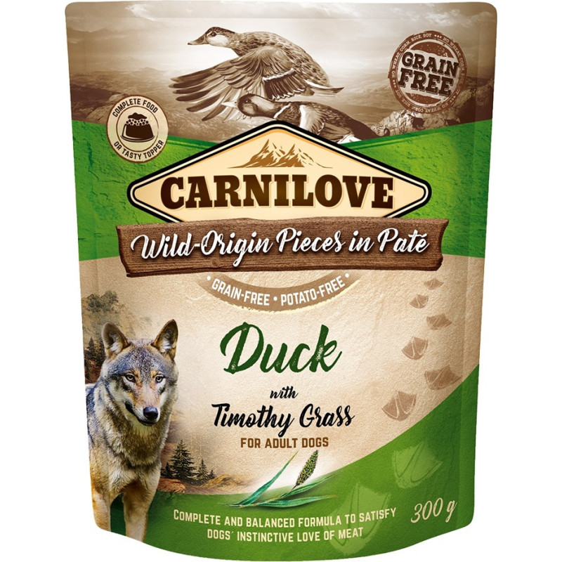 Carnilove Dog Pouch Duck & timothy grass - wet dog food - 300g