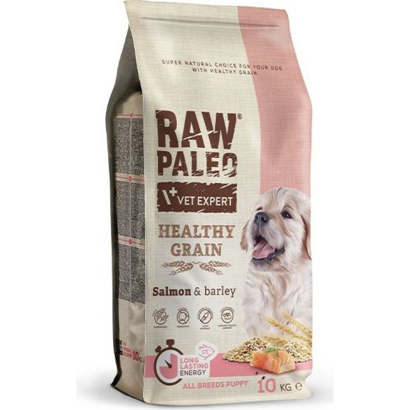 Vetexpert Raw Paleo Healthy Grain Puppy Salmon and barley - dry dog ​​food - 10 kg