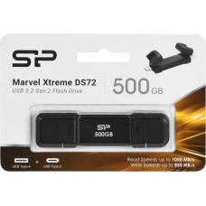 Silicon Power DS72 USB flash drive 500 GB USB Type-A / USB Type-C 3.2 Gen 2 (3.1 Gen 2) Black