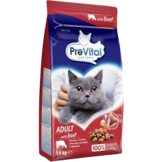 Prevital Cat Food Adult with Beef - Dry Cat Food - 1.4 kg