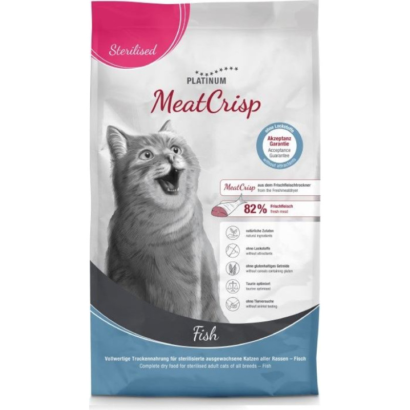 Platinum MeatCrisp Sterilised Fish - dry cat food - 1,5kg