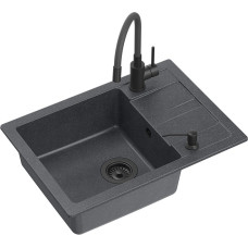 Quadron Plautuvė su mai&scaron;ytuvu ir dozatoriumi Quadron READY SMART VERY BLACK, TQ6244RSBLM