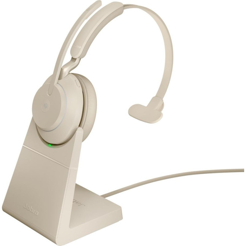 Jabra Evolve2 65 USB-A Beige MS Chrg stand Mono