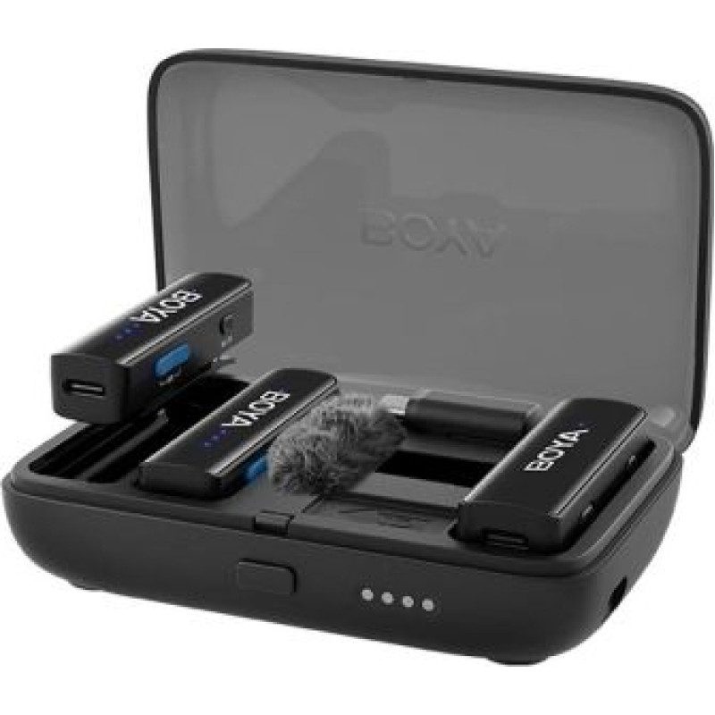 Boya Microphone Wireless BOYALINK-2 C2 with 2 transmitter and 1 receiver (Type-C/ 3.5mm connector) Black EU
