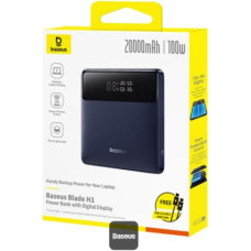 Baseus Power Bank Blade H1 with Digital Display, Fast Charge, C+C+U+U, Ultra-thin edition, PD, QC, SCP, FCP, 100W, 20000 mAh Black (P10021604123-00)