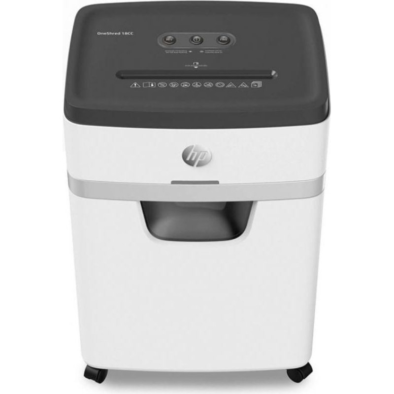 Hewlett-Packard HP ONESHRED 18CC shredder, cut-offs, P-4, 18 cards, 25l, light grey