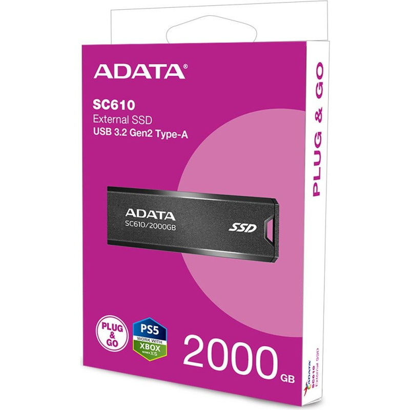 Adata SC610 USB flash drive 2 TB USB Type-A 3.2 Gen 2 (3.1 Gen 2) Black