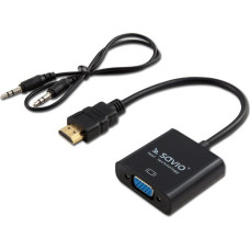 Savio HDMI (M) &ndash; VGA (F) Adapter with audio CL-23/B Black