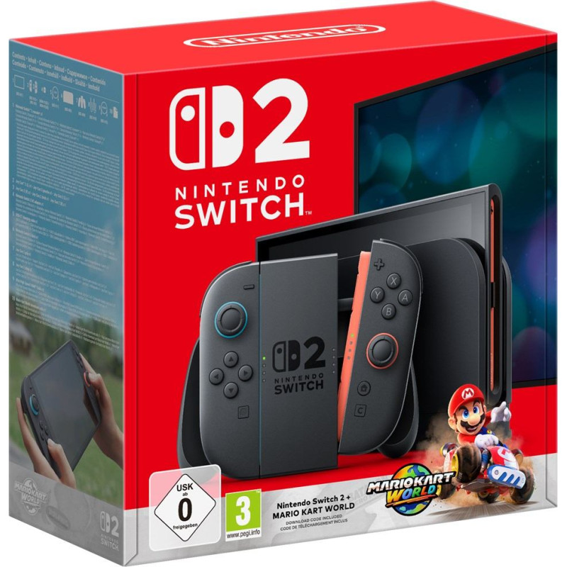 Nintendo Switch 2 + Mario Kart World portable game console 20.1 cm (7.9") 256 GB Touchscreen Wi-Fi Black
