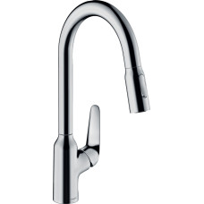 Hansgrohe Кухонный смеситель с выдвижным шлангом Focus M42, 71820000.
