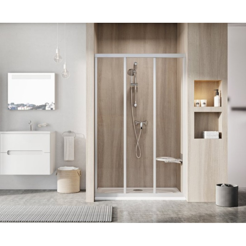 Ravak Дверь для душевой кабины Supernova ASDP3-110, белая, с пластиковой фурнитурой, Pearl 00VD01R211.