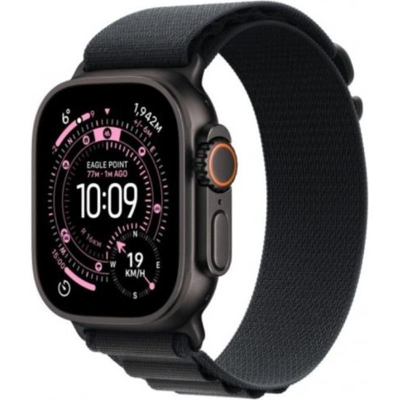 Apple Watch Ultra 3 GPS + Cellular 49mm Black Titanium Case with Black Alpine Loop - Small