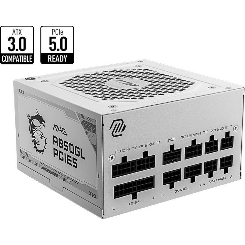 MSI MAG A850GL PCIE5 WHITE power supply unit 850 W 20+4 pin ATX ATX