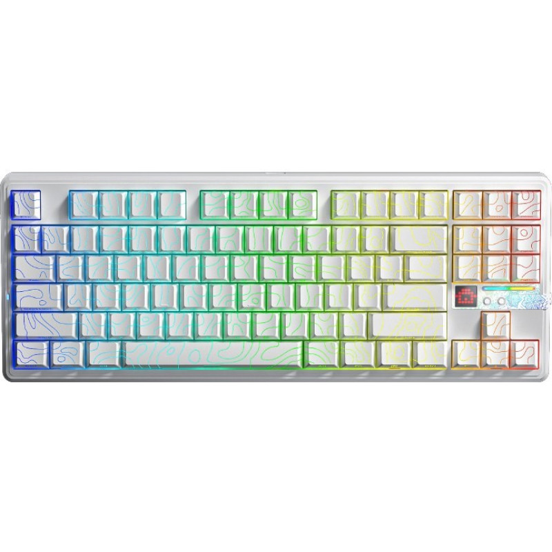 Aula Gasket F87 Pro V2 White Contour Engravered Star Vector RGB Keyboard