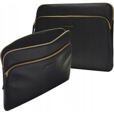 Dbramante Torba dbramante Paris+ Pebbled full-grain leather sleeve for MacBook Pro 14'' and 14'' Laptop - Night Black