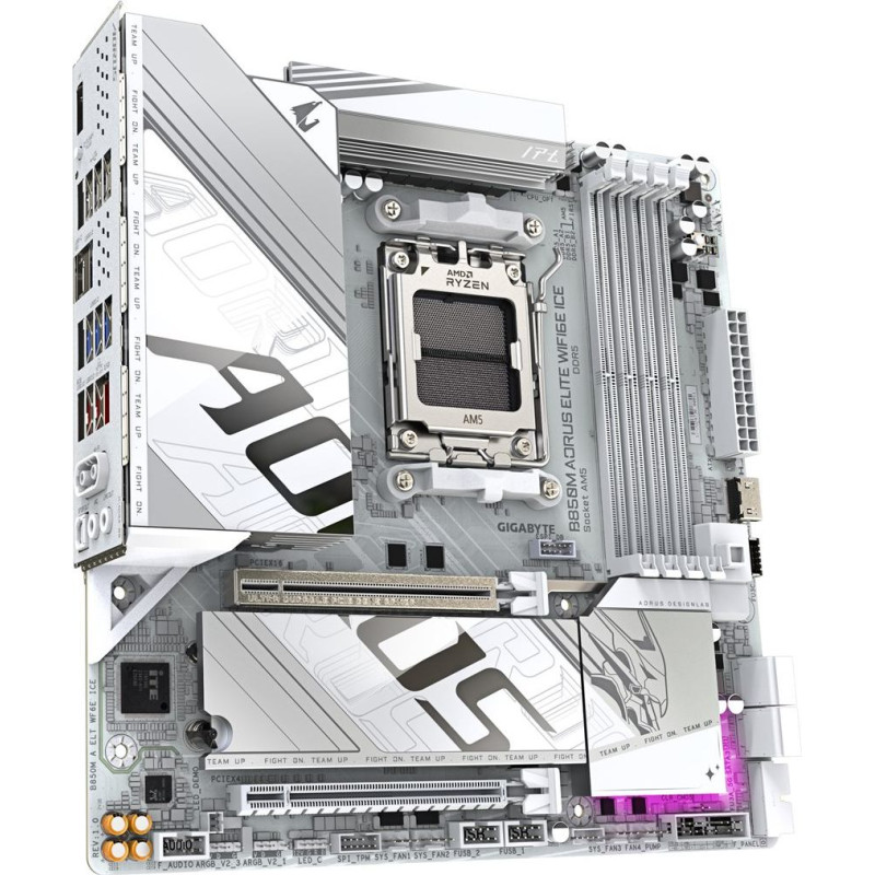 Gigabyte B850M AORUS ELITE WIFI6E ICE Motherboard- AMD Ryzen 9000 Series CPUs