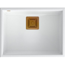 Quadron Zlewozmywak Quadron DAVID 50 GraniteQ snow white/elementy miedziane