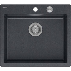 Graniteq Zlewozmywak GraniteQ MORGAN 110 GraniteQ zlewozmywak black diamond z syfonem Push To Open stal szlachetna 1-komorowy b/o + zaczepy 4 szt