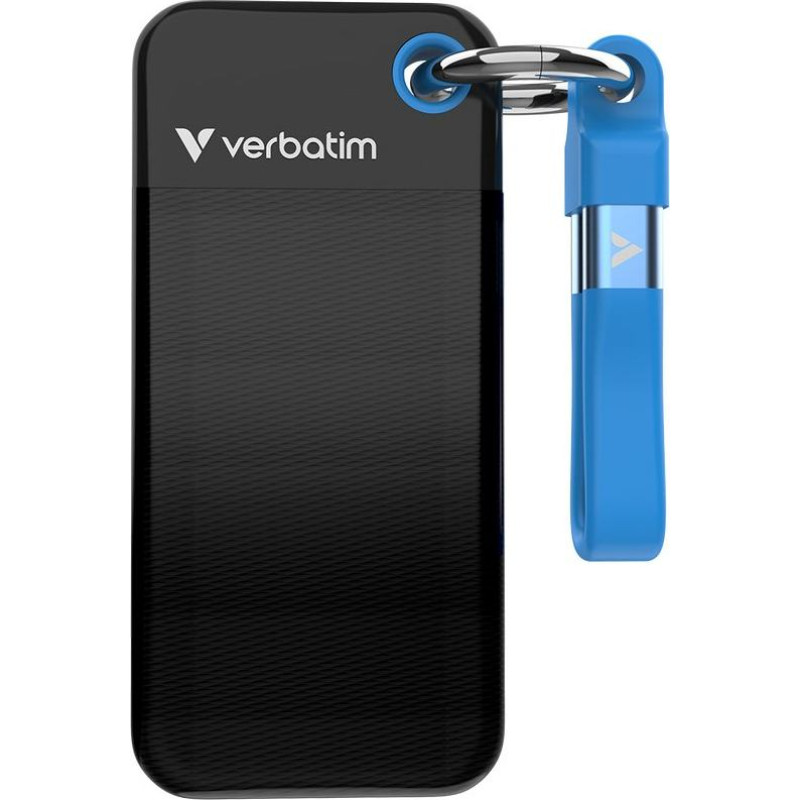 Verbatim Dysk zewnętrzny SSD Verbatim Pocket 256GB Czarno-niebieski (.)