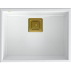 Quadron Zlewozmywak Quadron DAVID 50 GraniteQ snow white/elementy złote