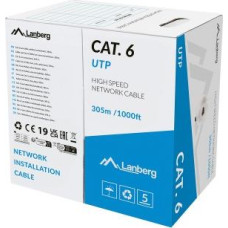 Lanberg Cable LAN UTP cat.6 305m wire CU LSZH CPR + FLUKE PASSED grey