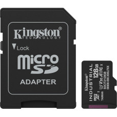 Kingston Karta Kingston Kingston Industrial microSDHC 128GB Class 10 A1 pSLC + SD Adapter