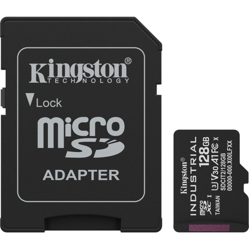 Kingston Karta Kingston Kingston Industrial microSDHC 128GB Class 10 A1 pSLC + SD Adapter