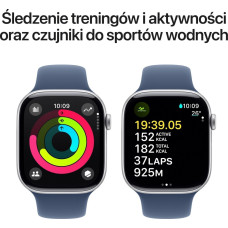 Apple Smartwatch Apple Watch 10 GPS 46mm Silver Alu M/L Niebieski  (MWWM3QC/A)