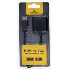 Gembird A-HDMI-VGA-03 video cable adapter 0.15 m HDMI Type A (Standard) VGA (D-Sub) Black