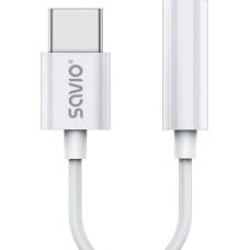 Savio USB Type 3.1 C (M) – Jack 3.5mm (F) Audio adapter White SAVIO AK-51