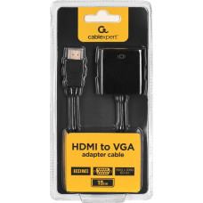 Gembird A-HDMI-VGA-04 video cable adapter 0.15 m VGA (D-Sub) HDMI Type A (Standard) Black