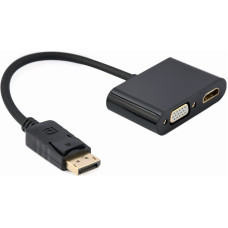 Gembird A-DPM-HDMIFVGAF-01 DisplayPort male to HDMI female + VGA female adapter cable, black