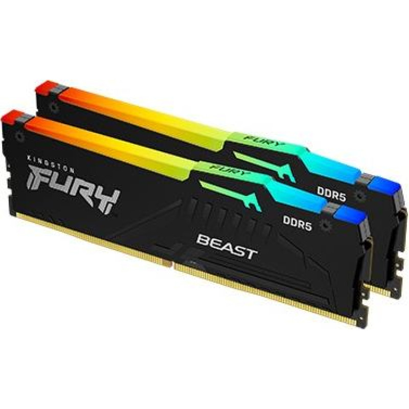 Kingston Pamięć ddr5 fury beast rgb 128gb(2*64gb)/5600 cl36 czarna