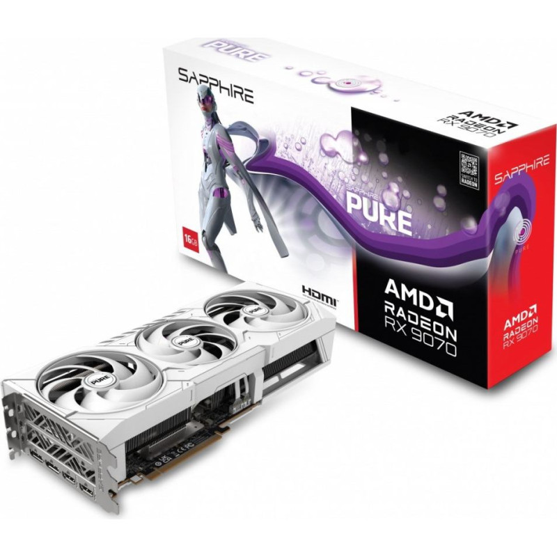Sapphire Technology Karta graficzna radeon rx 9070 pure 16gb oc gddr6 256bit 2dp/2hdmi