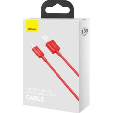 Baseus Lightning Superior Series cable, Fast Charging, Data 2.4A, 1m Red (CALYS-A09)