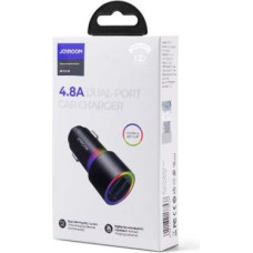 Joyroom Car Charger U+U, 24W, LED Light, Black (JR-CL10)