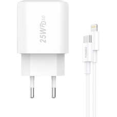 Foneng Fast charger Foneng 1x USB EU40 25W + USB C to Lightning cable