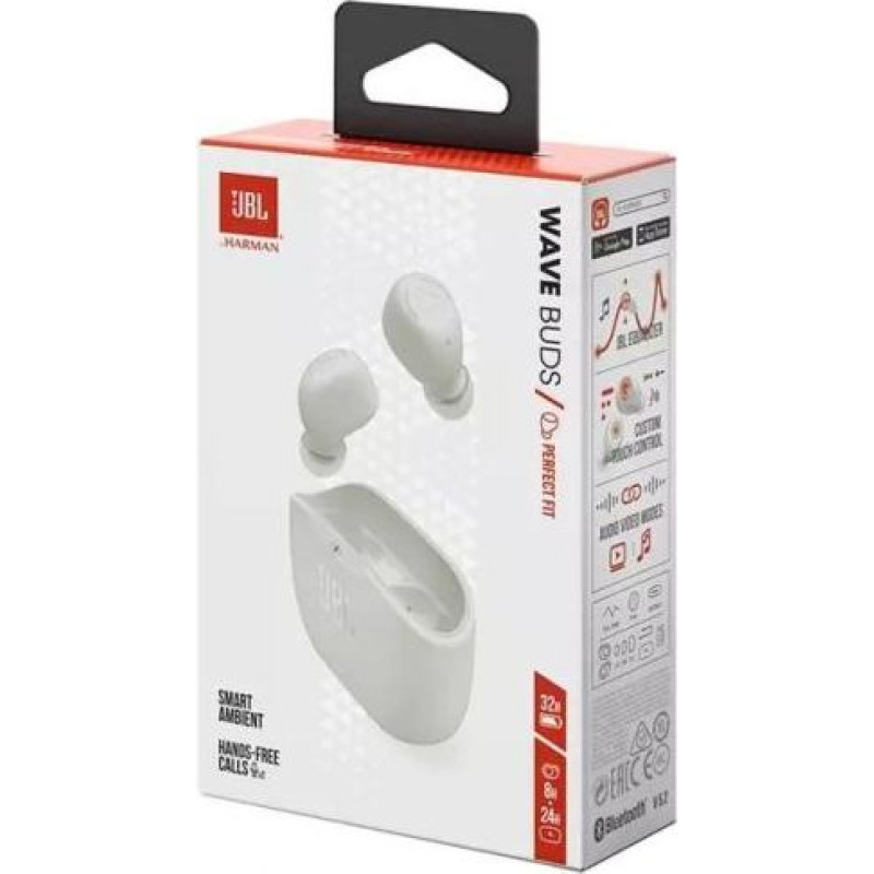 JBL Wave Buds TWS Bluetooth Wireless In-Ear Earbuds White EU