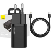 Baseus Super Si Quick Charger 1C 20W with USB-C cable for Lightning 1m (black)