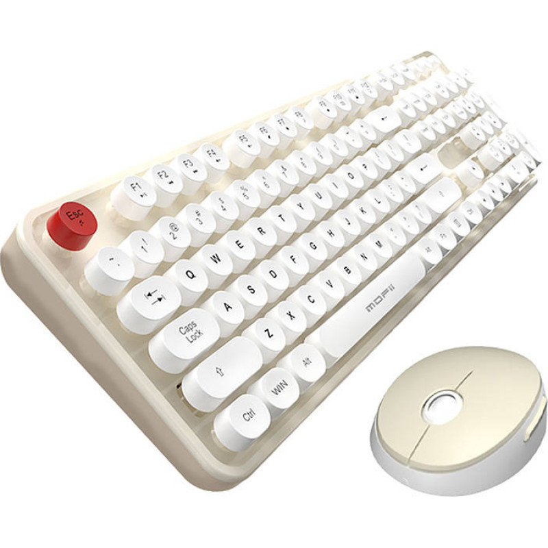 Mofii Sweet 2.4G Wireless Keyboard + Mouse Set (White and Beige)