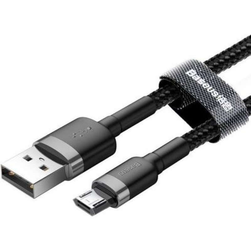 Baseus Micro USB Cafule Cable 2.4A 1m Gray + Black (CAMKLF-BG1)