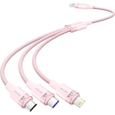 Vention USB 2.0 A to 3-in-1 6A cable Vention CTRPG 1.5M (pink)