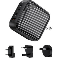 Invzi GanHub 3x USB-C + USB wall charger, 100W, EU/UK/AU/US (black)