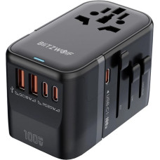 Blitzwolf BW-TA2 5-in-1 Travel Adapter 2xUSB PD + 2xC QC + C GaN 100W
