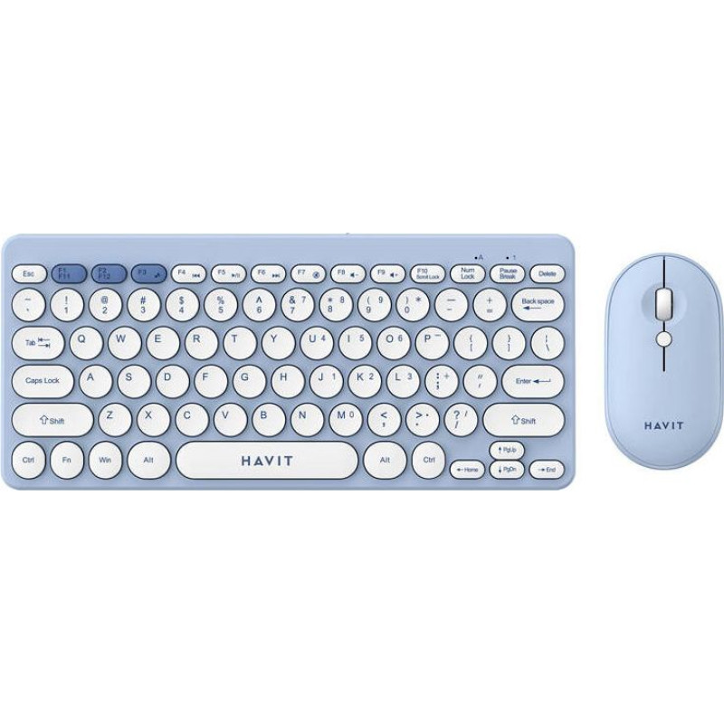 Havit KB279GCM wireless 2-in-1 gaming set keyboard + mouse (blue) (QWERTY)