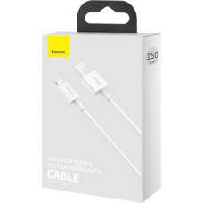 Baseus Lightning Superior Series cable, Fast Charging, Data 2.4A, 1.5m White (CALYS-B02)